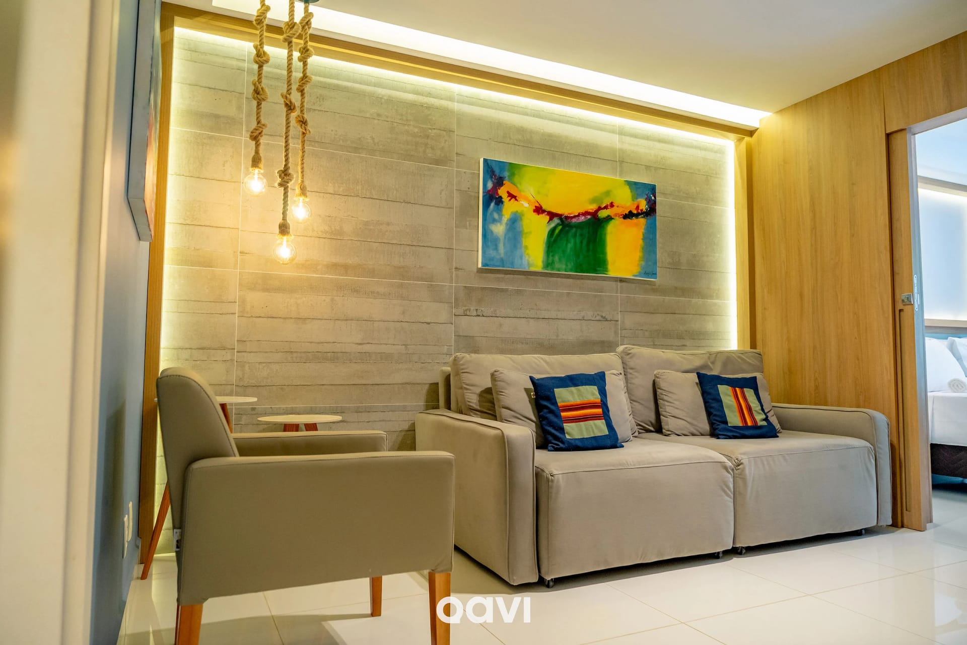 Sala de Estar — In Mare Bali Flat Premium Santorini by Qavi