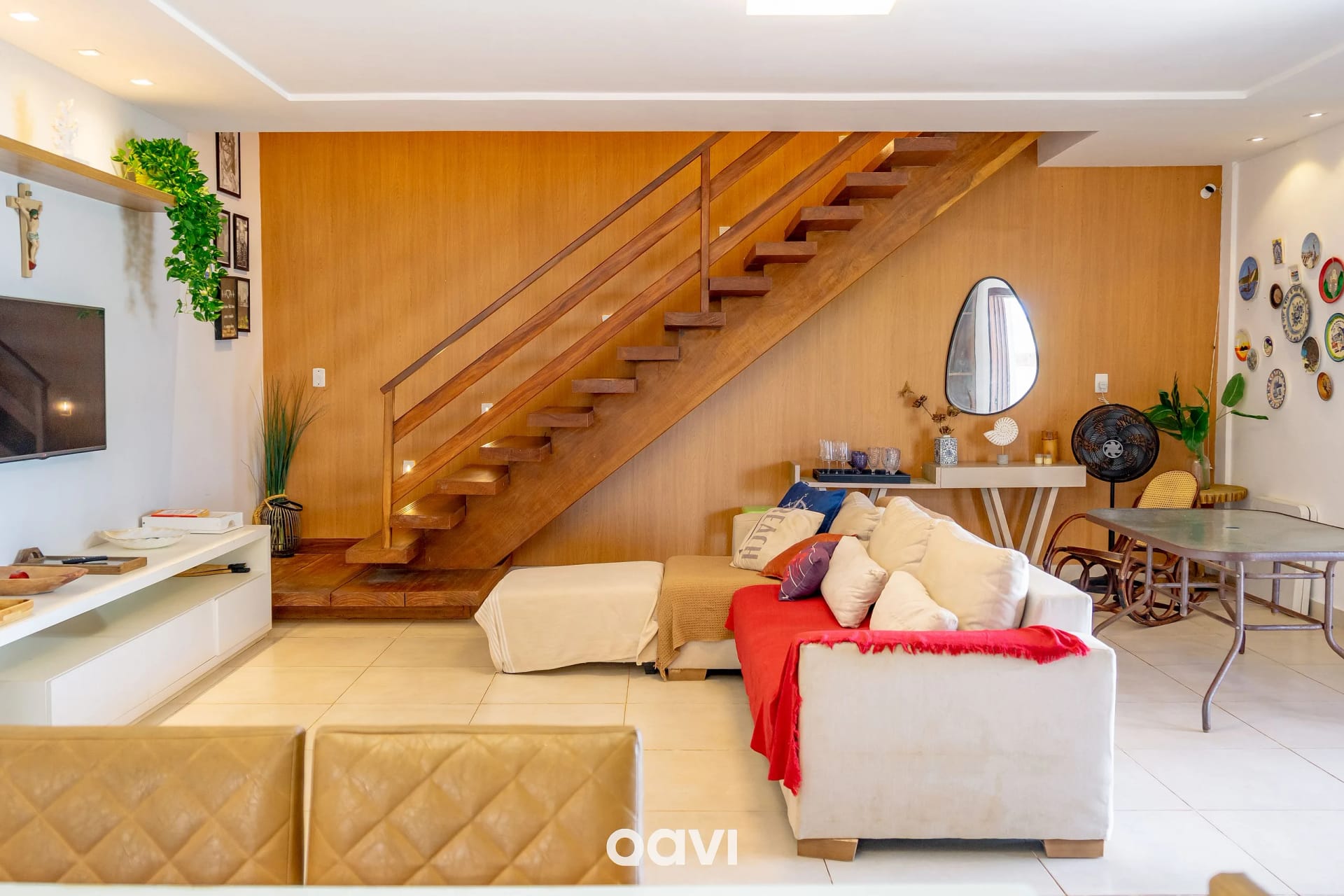 Sala de Estar — Casa pé na areia premium Pirangi by Qavi