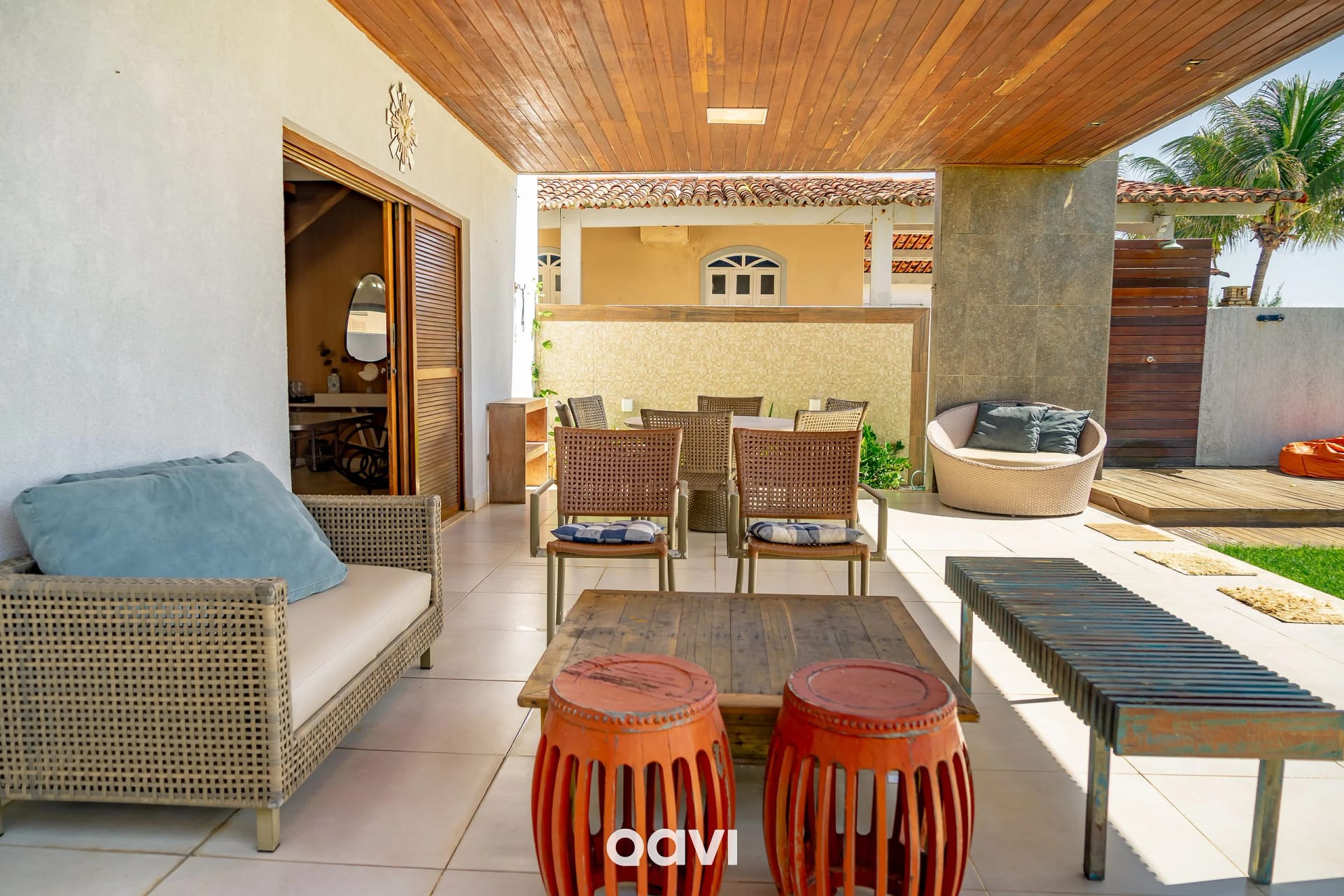 Área de estar — Casa pé na areia premium Pirangi by Qavi