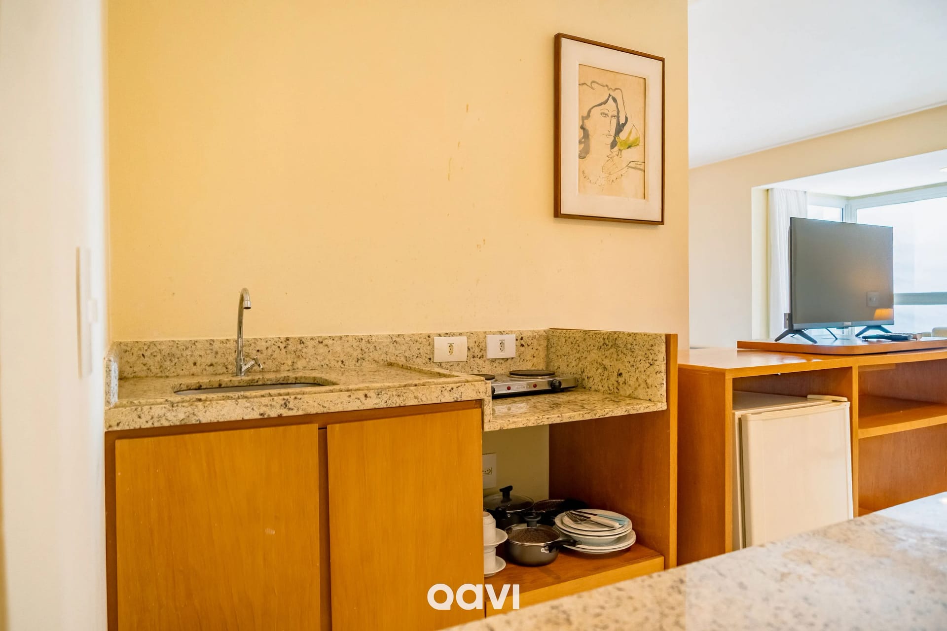 Cozinha ou kitnet — Flat Vista Parcial Mar em Petrópolis by Qavi