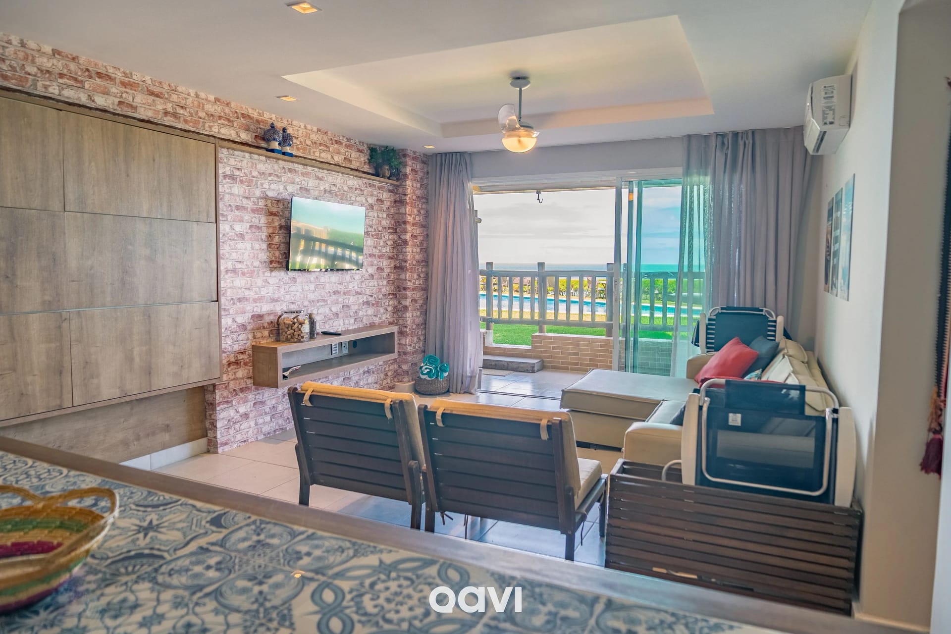 Sala de Estar — Apartamento Vista Mar Porto Brasil Pirangi by Qavi