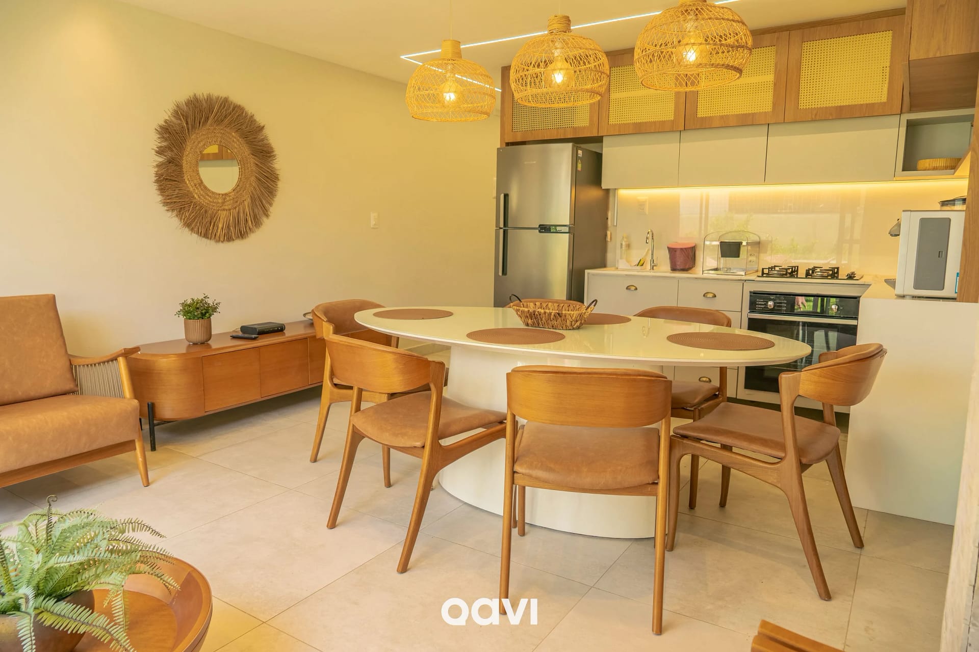 Cozinha ou kitnet — Triplex à Beira-Mar com Vista em Pirangi by Qavi