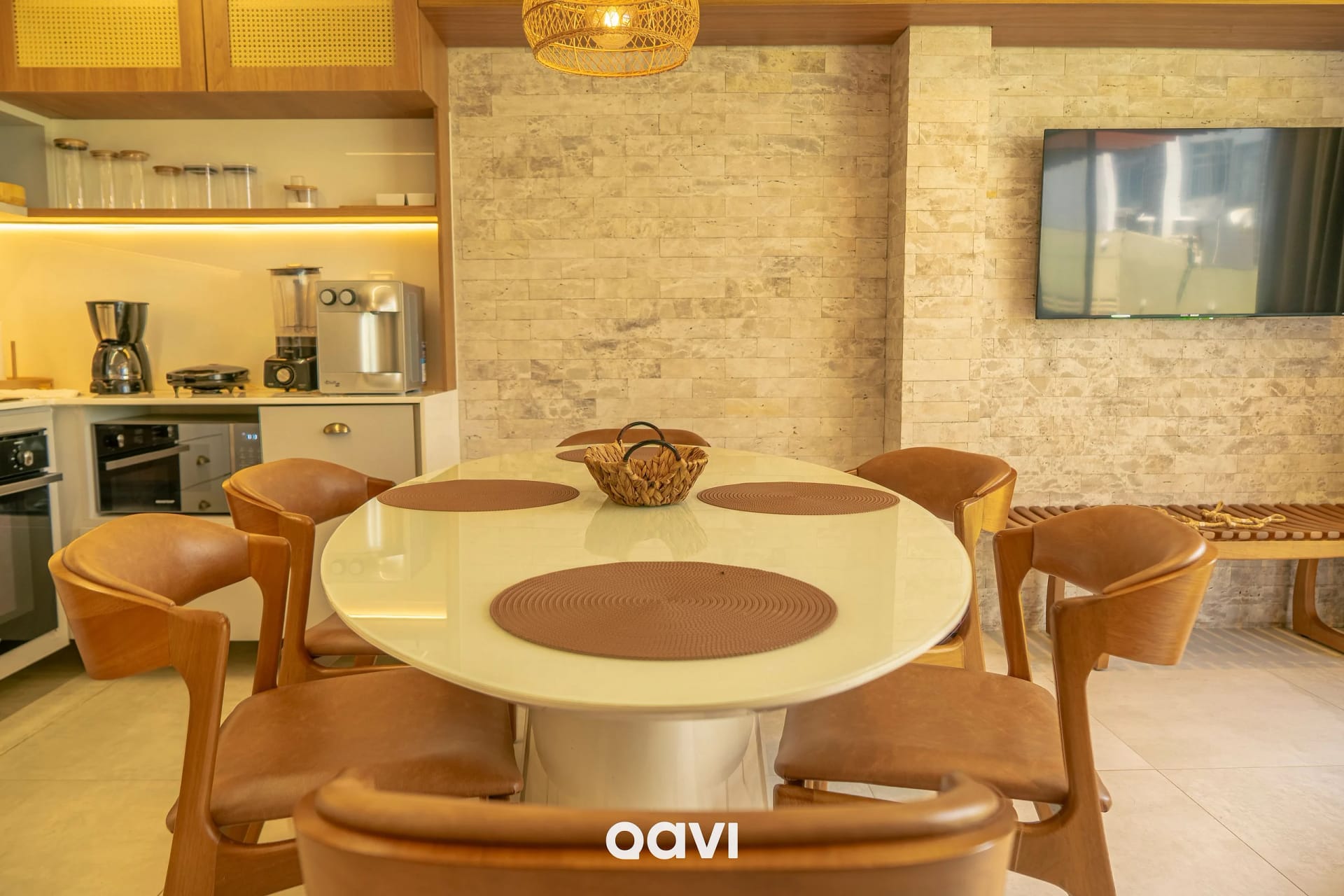 Sala de Jantar — Triplex à Beira-Mar com Vista em Pirangi by Qavi